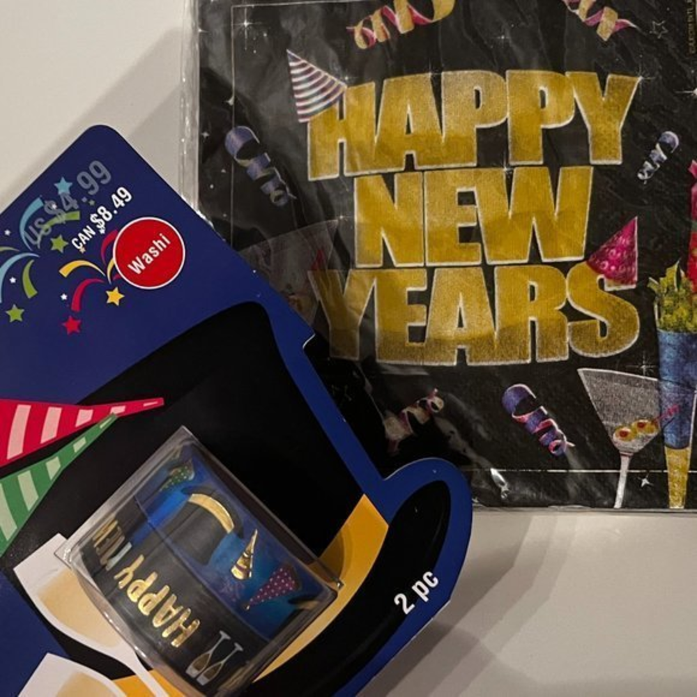 New Yearโs Wasabi Tapeโ Rolls and Cocktail Napkins Set (New) (Home/Holiday)